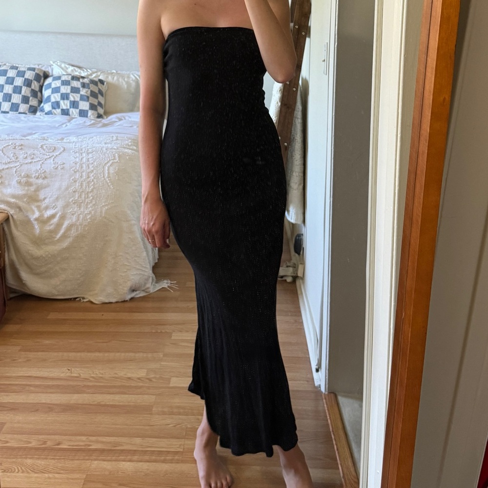 Vitamin A Black Strapless Knit Dress